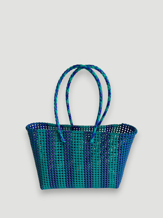 N°479L - SAC PANIER TRESSÉ MAIN - GRAND - multicolors