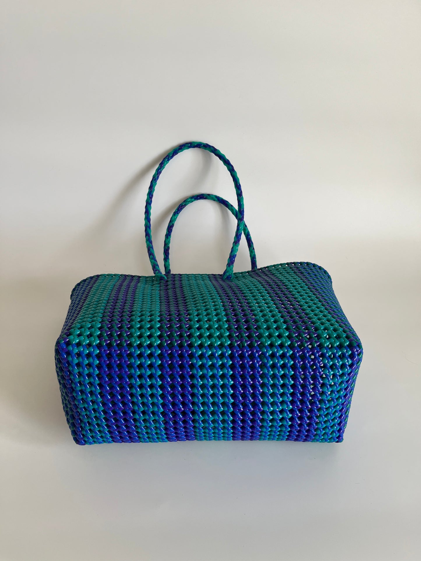 N°479L - SAC CABAS TRESSÉ MAIN - GRAND - multicolors