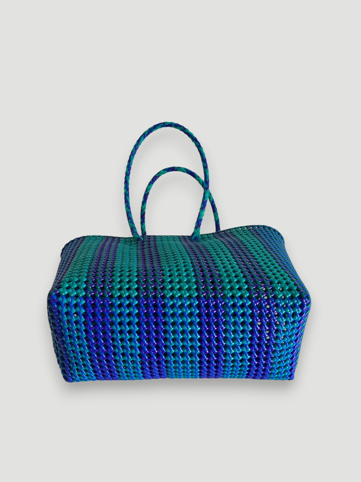 N°479L - SAC PANIER TRESSÉ MAIN - GRAND - multicolors