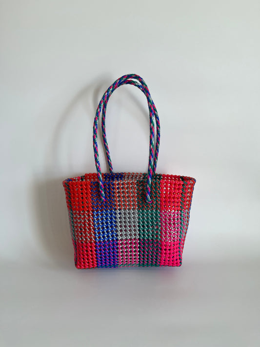 N°470M - SAC CABAS TRESSÉ MAIN - MOYEN - multicolors