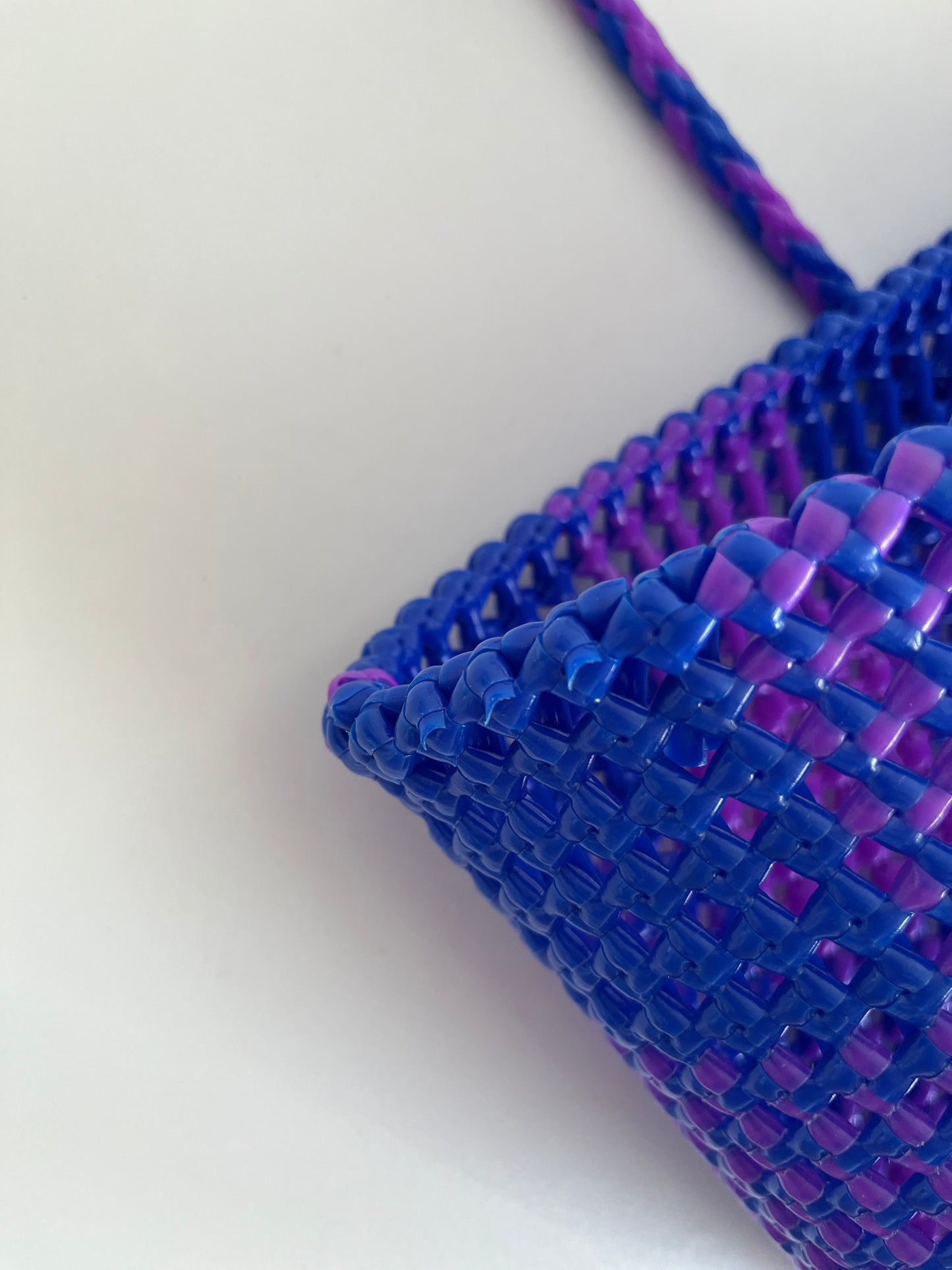 N°5L - SAC PANIER IMPARFAIT - GRAND - violet & bleu foncé