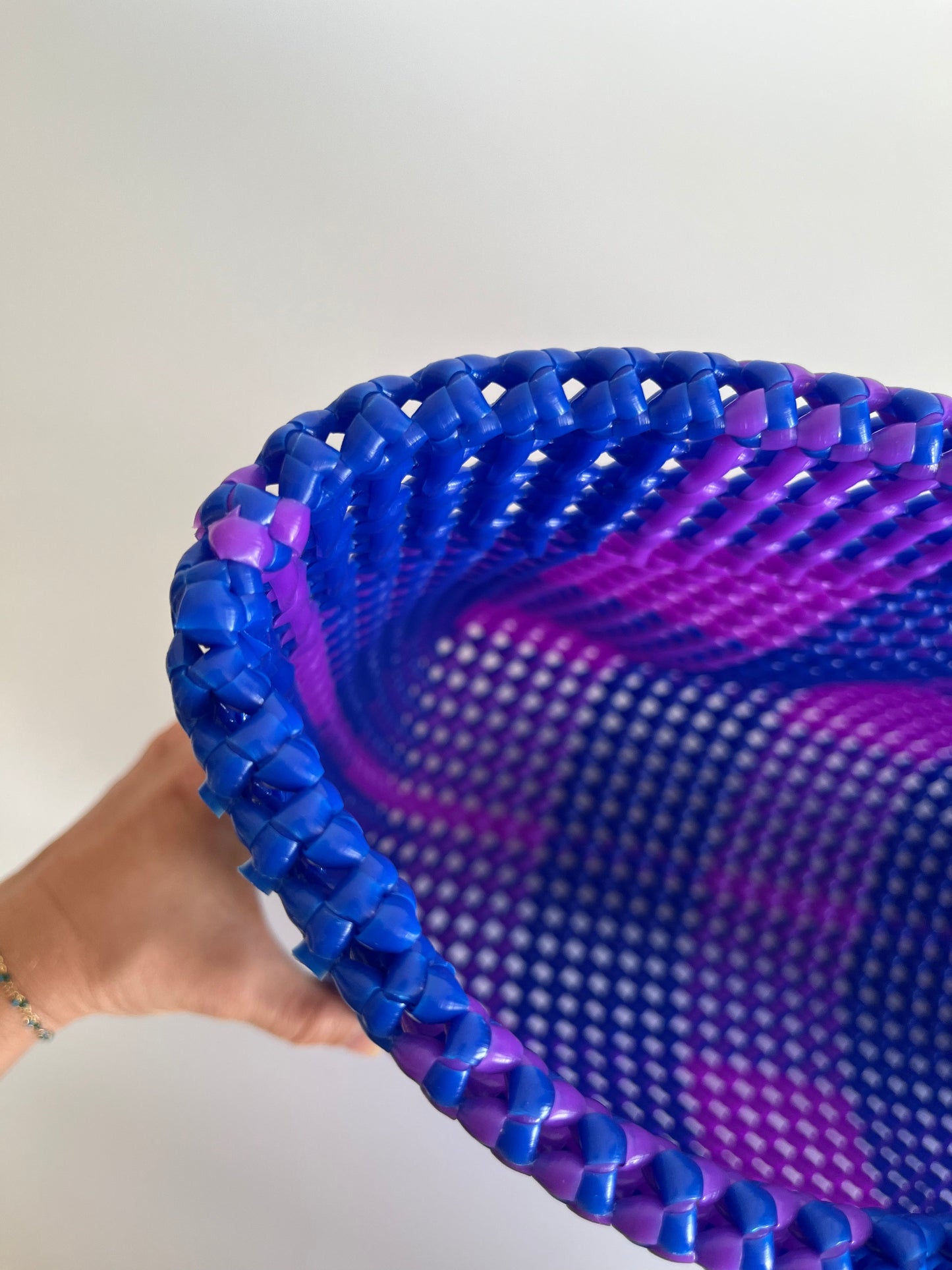 N°5L - SAC PANIER IMPARFAIT - GRAND - violet & bleu foncé