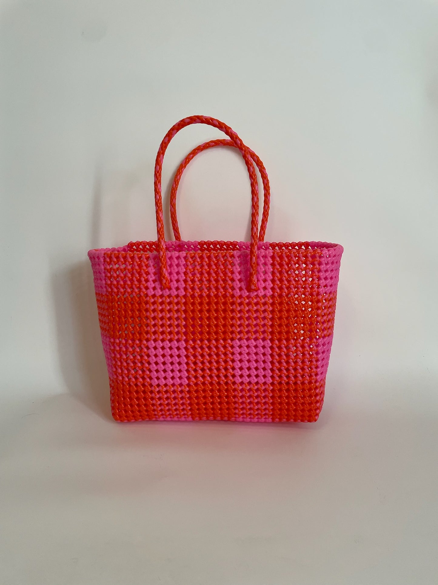 N°12L - SAC COLORÉ - GRAND - rose clair & rouge