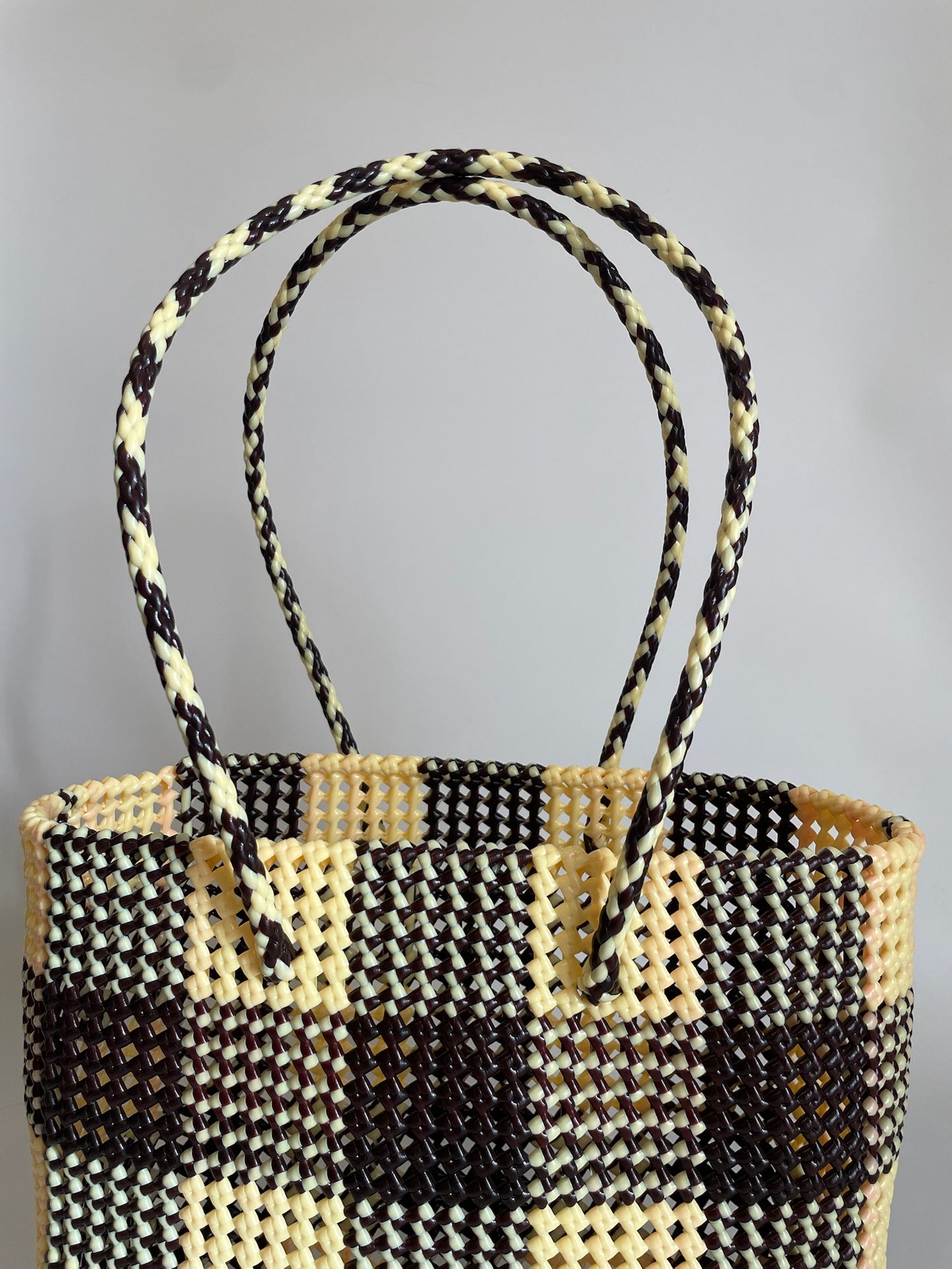N°181L - SAC COLORÉ - GRAND - marron & crème