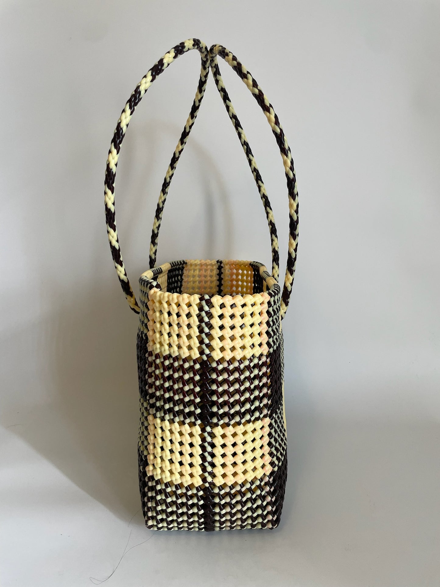N°181L - SAC COLORÉ - GRAND - marron & crème