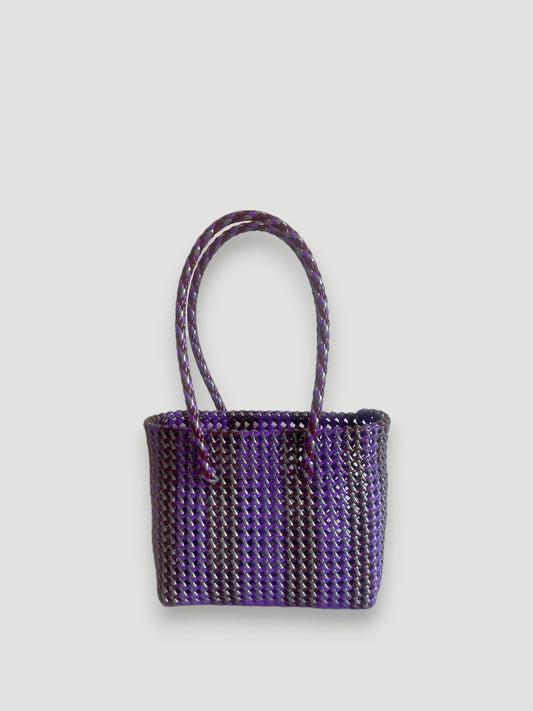No. 267S - Hand-braided basket bag - small - multicoloured