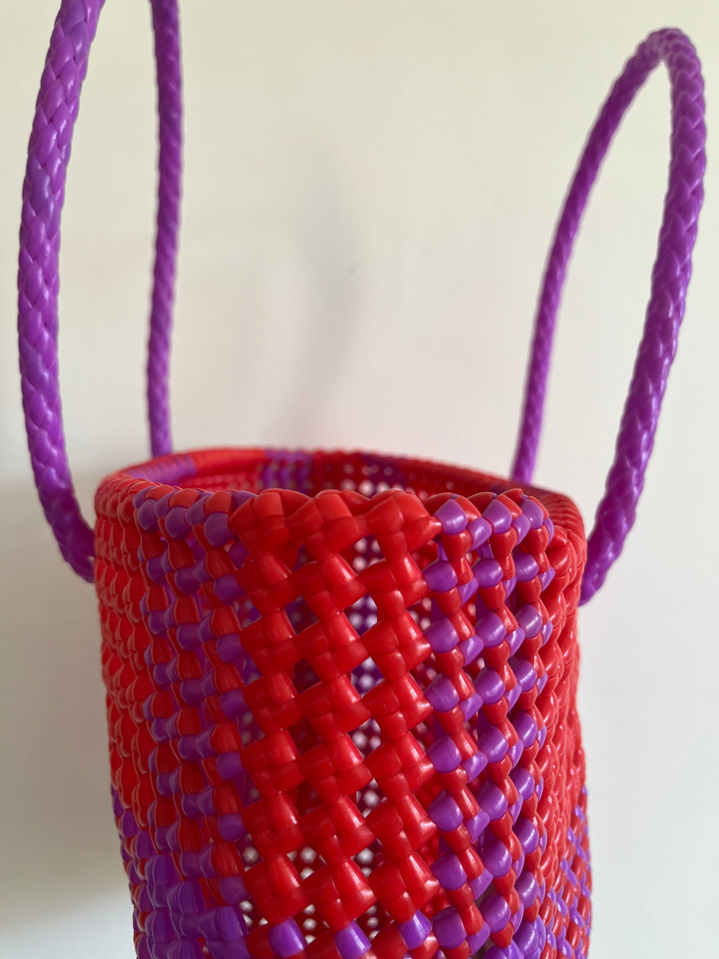 N°8M - SAC CABAS IMPARFAIT - MOYEN - rouge & violet