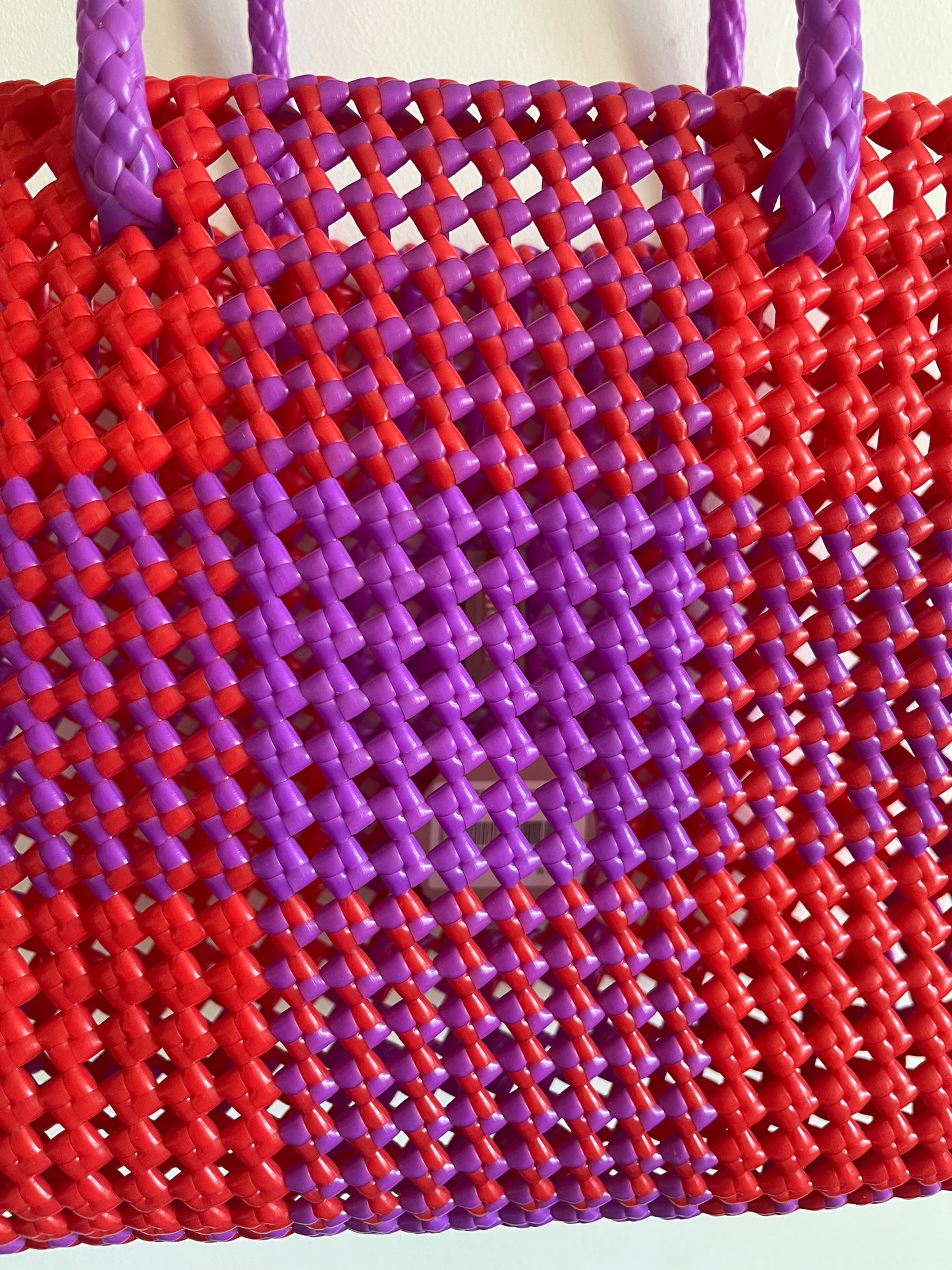 N°8M - SAC CABAS IMPARFAIT - MOYEN - rouge & violet