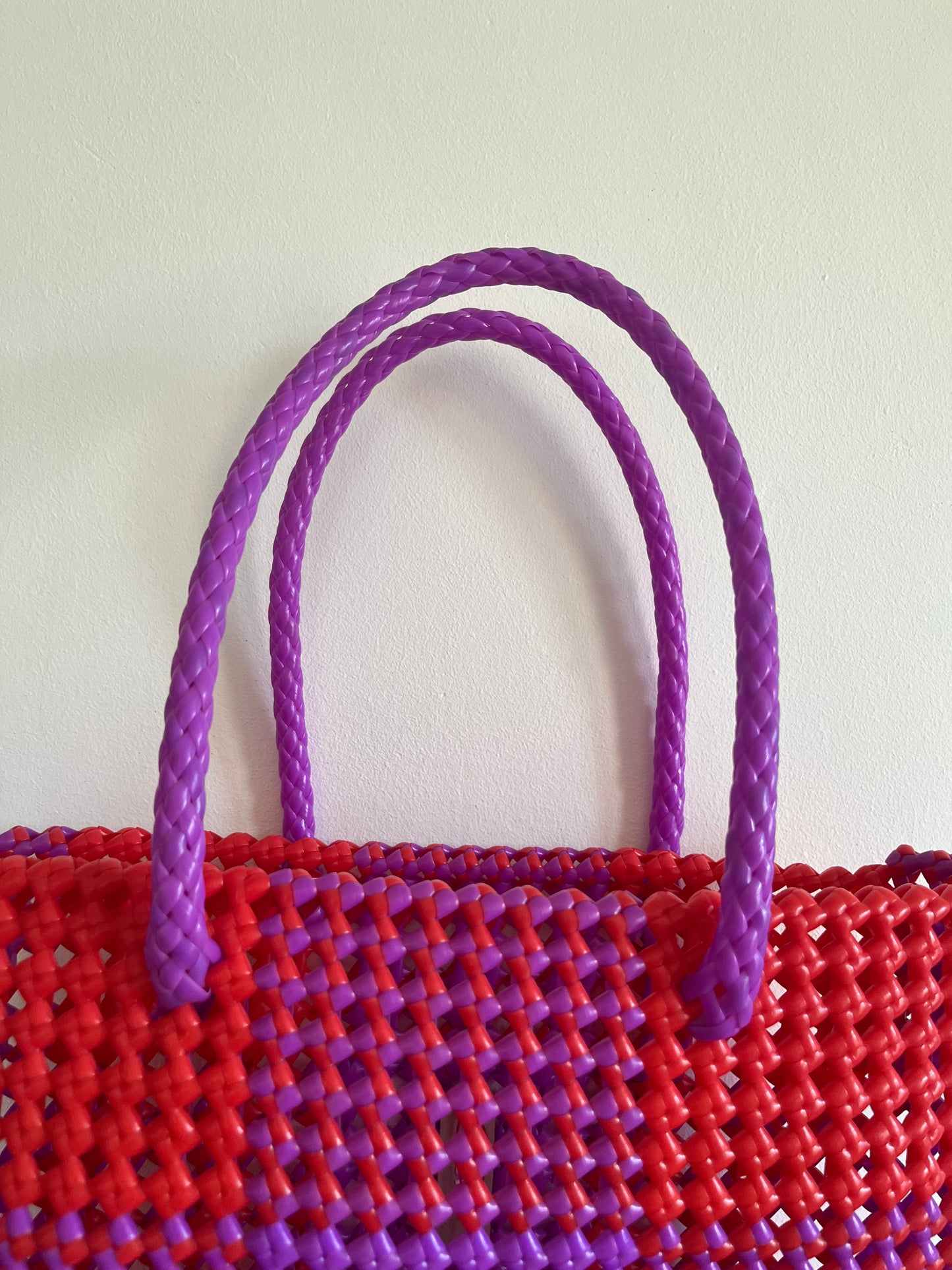 N°8M - SAC CABAS IMPARFAIT - MOYEN - rouge & violet