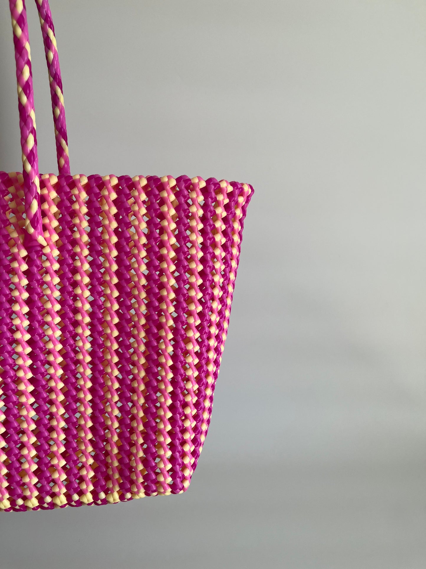 N°492XL - SAC PANIER TRESSÉ MAIN - MAXI - multicolors