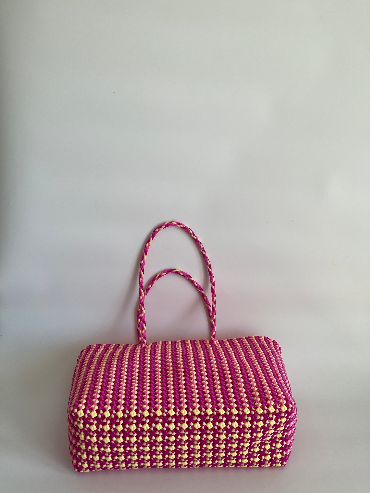 N°492XL - SAC PANIER TRESSÉ MAIN - MAXI - multicolors