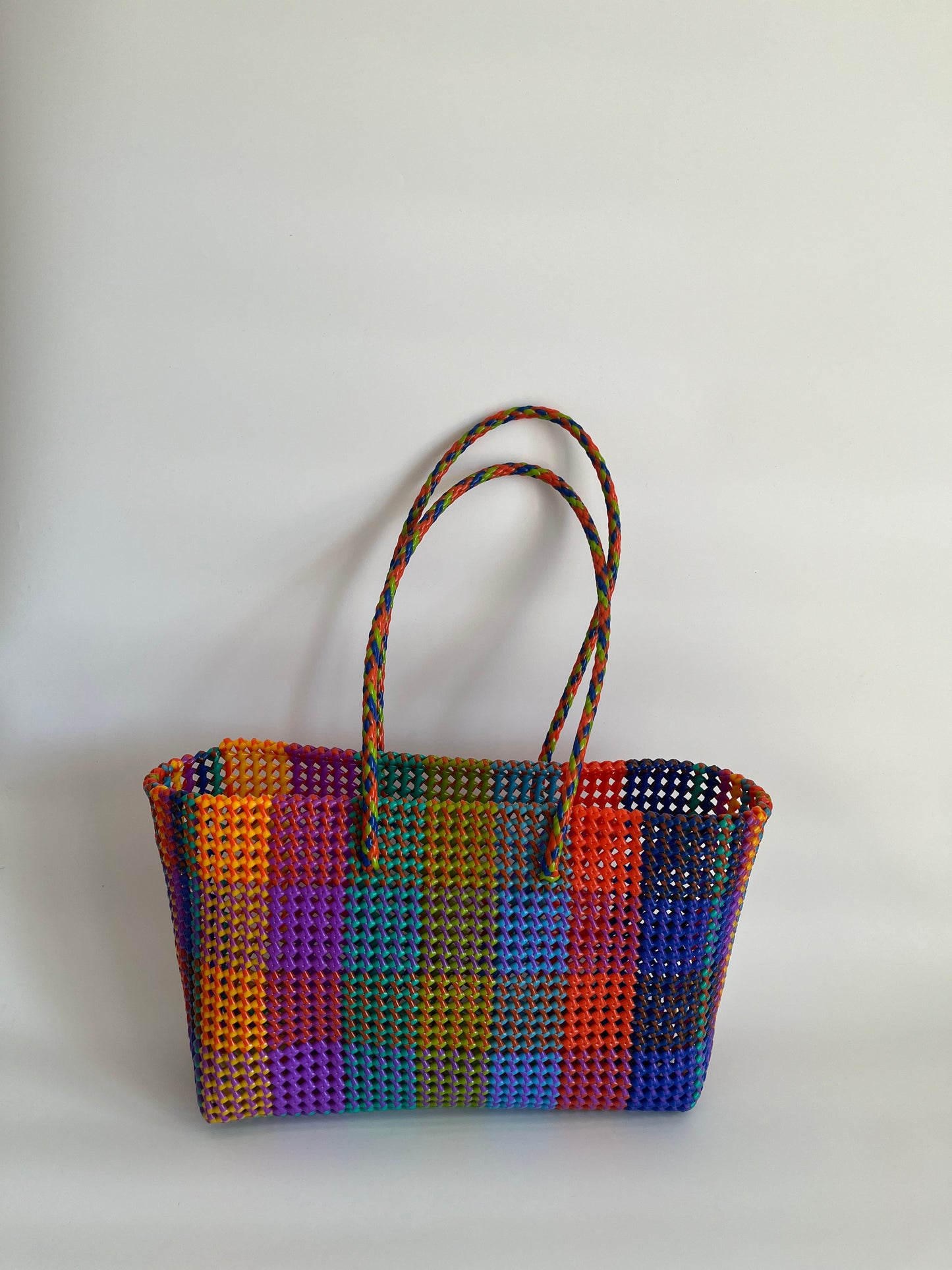 N°494XL - SAC PANIER TRESSÉ MAIN - MAXI - multicolors