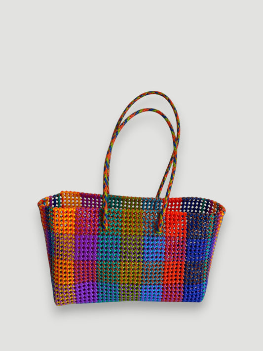 N°494XL - SAC PANIER TRESSÉ MAIN - MAXI - multicolors