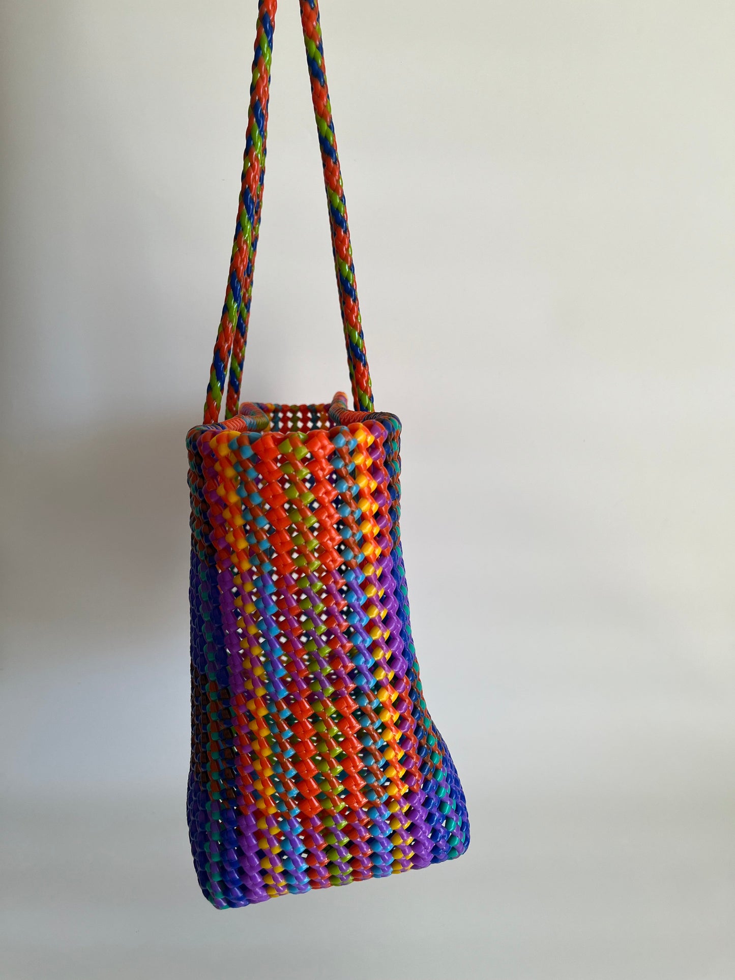 N°494XL - SAC PANIER TRESSÉ MAIN - MAXI - multicolors