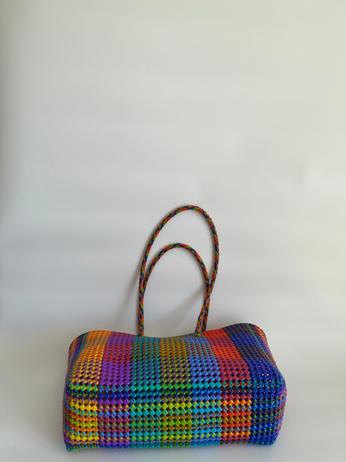 N°494XL - SAC CABAS TRESSÉ MAIN - MAXI - multicolors