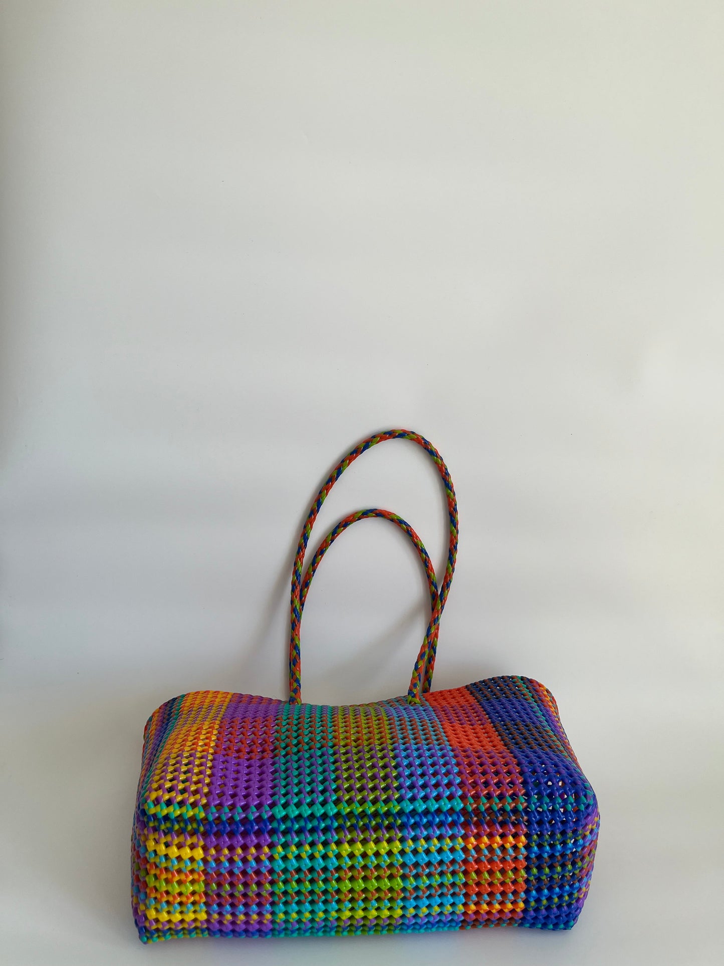 N°494XL - SAC PANIER TRESSÉ MAIN - MAXI - multicolors