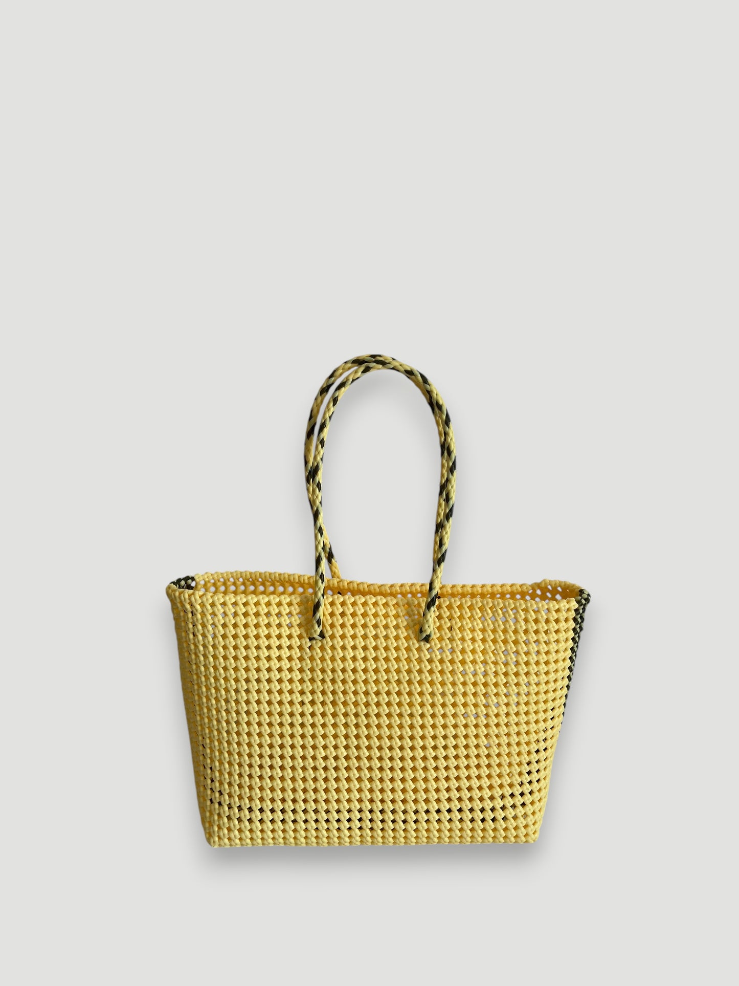 N°347L bis - SAC PANIER TRESSÉ MAIN - GRAND - crème & kaki