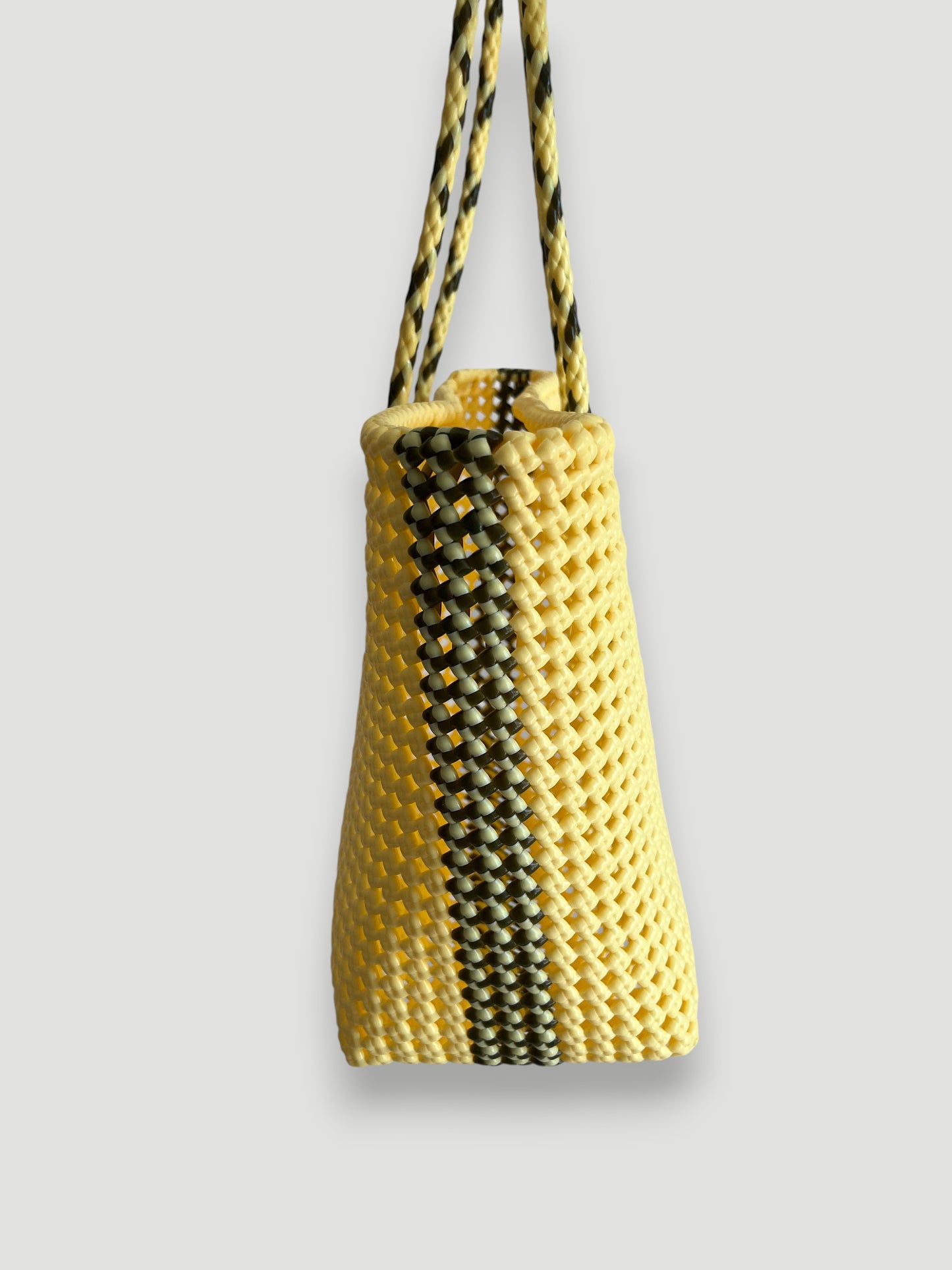 N°347L bis - SAC PANIER TRESSÉ MAIN - GRAND - crème & kaki