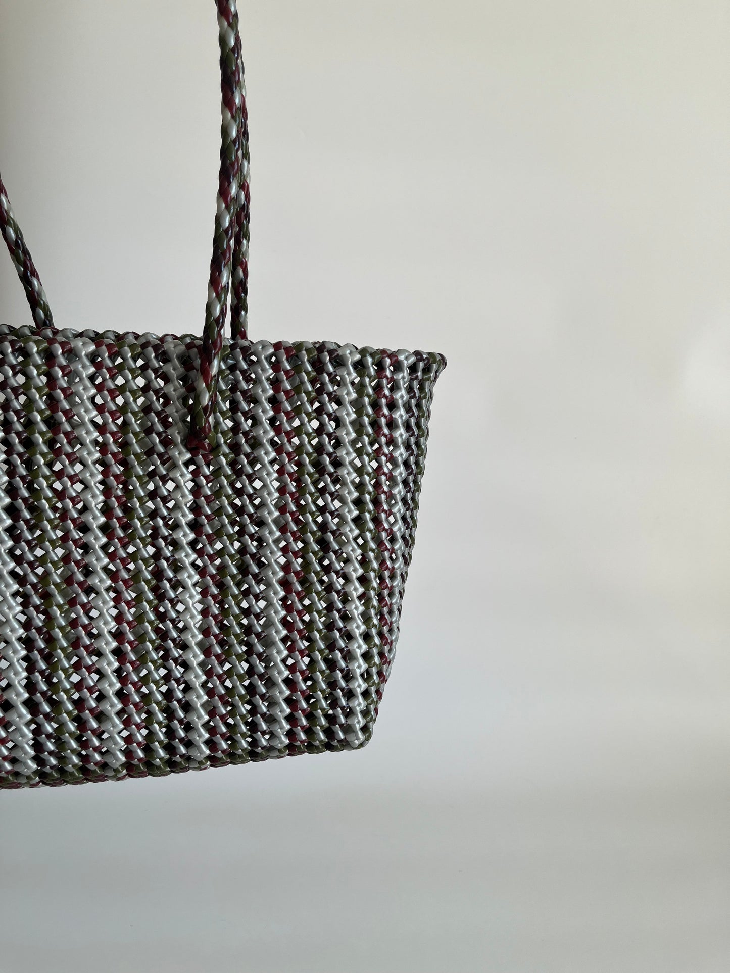 N°503M - SAC PANIER TRESSÉ MAIN - MOYEN - multicolors