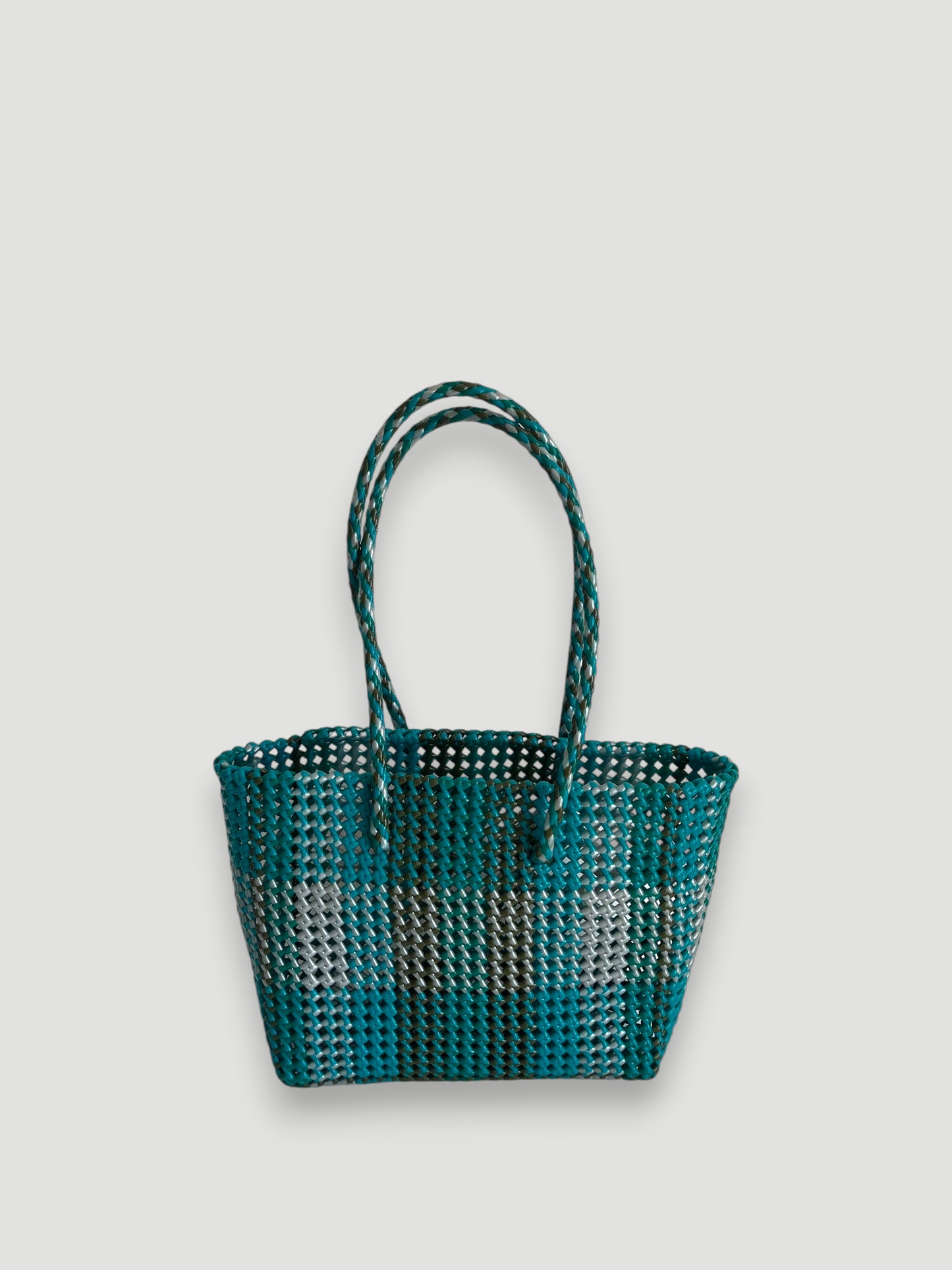 N°501M - SAC PANIER TRESSÉ MAIN - MOYEN - multicolors