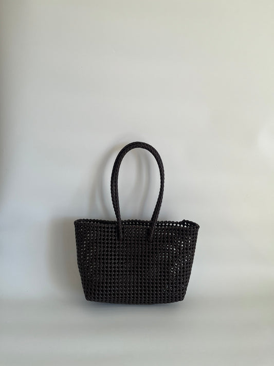 N°266M - SAC CABAS TRESSÉ MAIN - MOYEN - marron