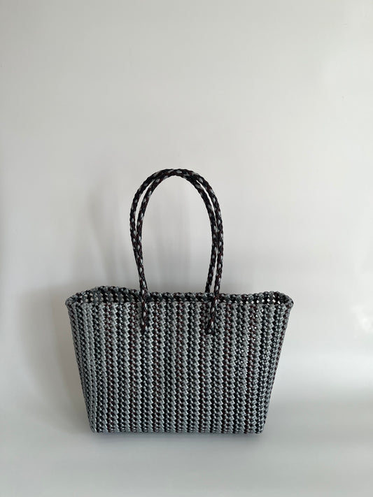 N°503L - SAC PANIER TRESSÉ  MAIN - GRAND - multicolors