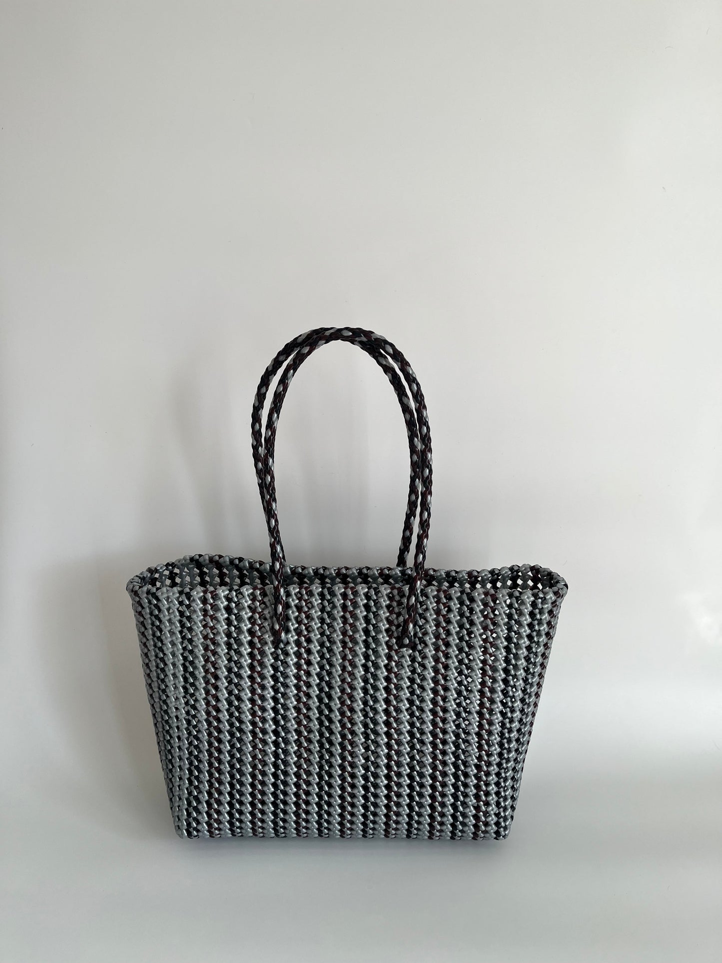 N°503L - SAC PANIER TRESSÉ  MAIN - GRAND - multicolors