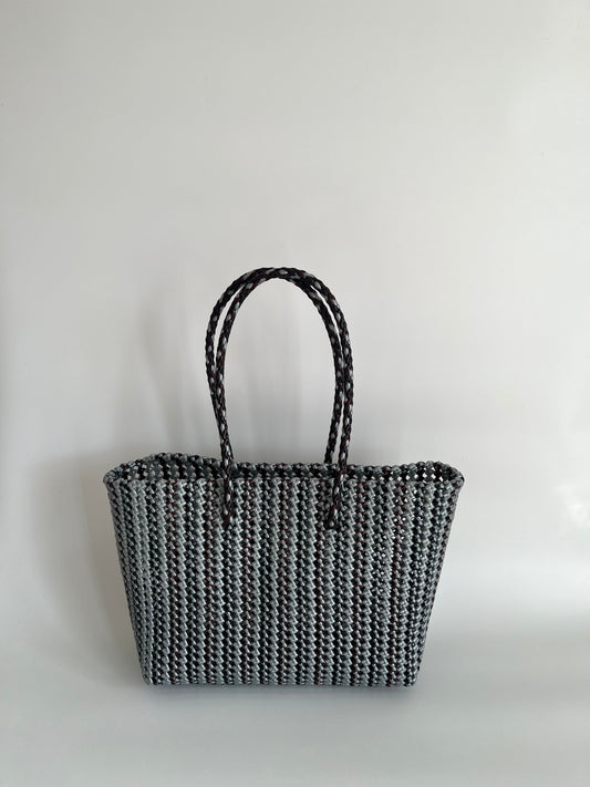 N°503L - SAC PANIER TRESSÉ  MAIN - GRAND - multicolors