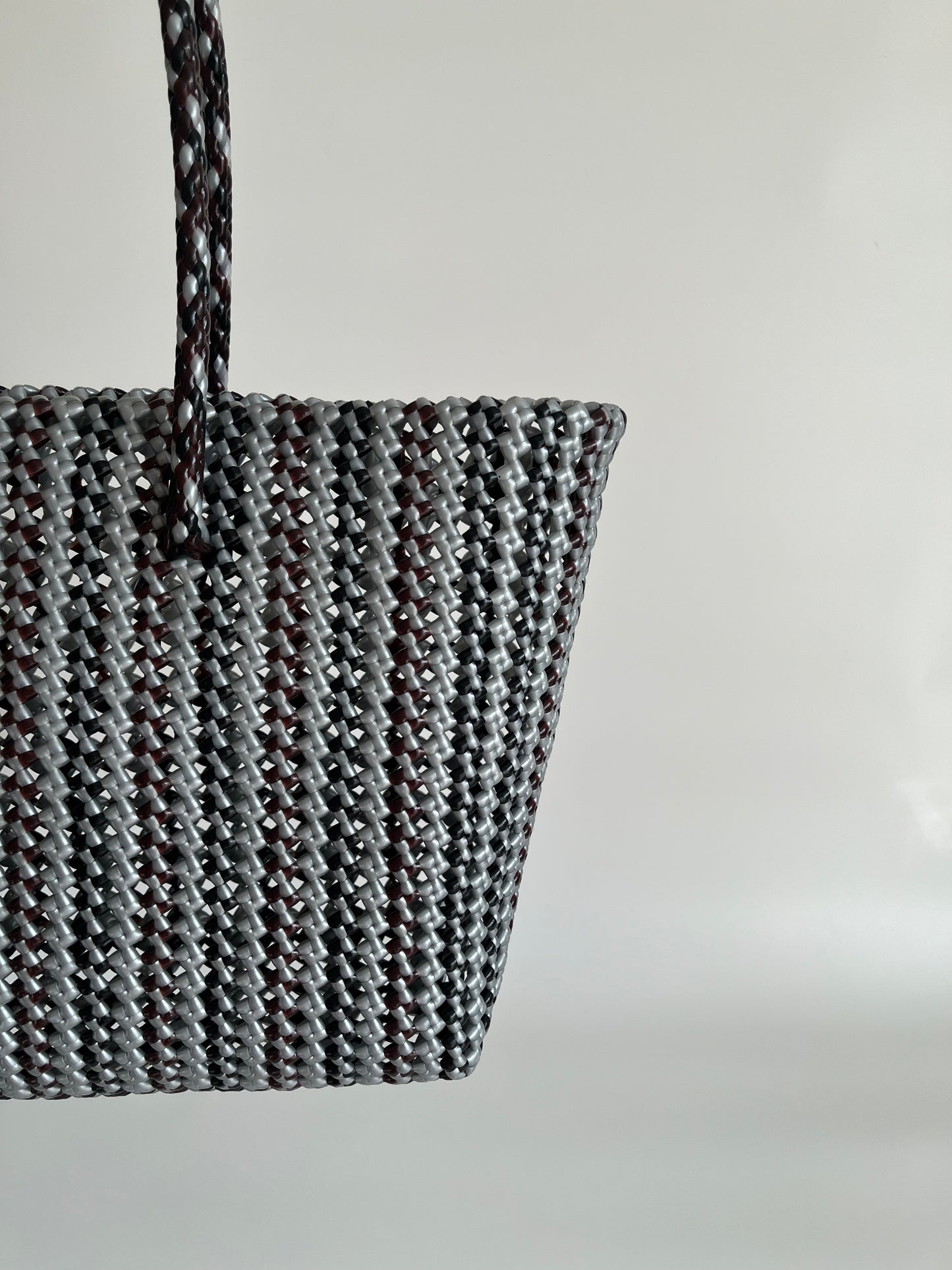 N°503L - SAC PANIER TRESSÉ  MAIN - GRAND - multicolors