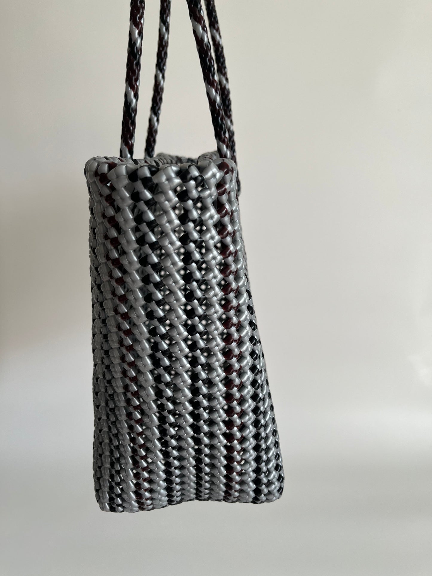 N°503L - SAC PANIER TRESSÉ  MAIN - GRAND - multicolors