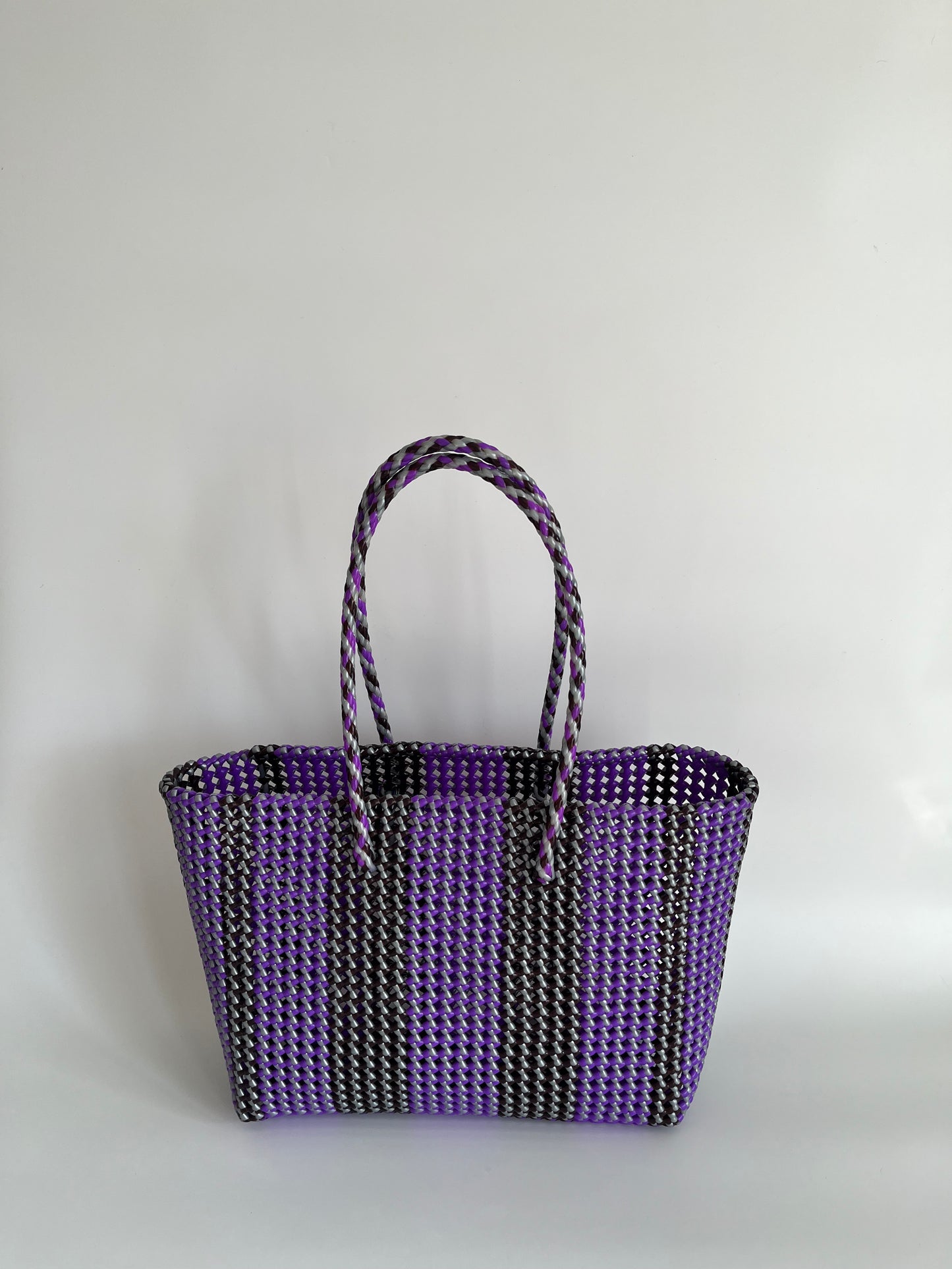 N°261L bis - SAC PANIER TRESSÉ  MAIN - GRAND - multicolors