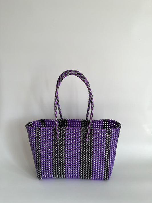 N°261L bis - SAC PANIER TRESSÉ  MAIN - GRAND - multicolors