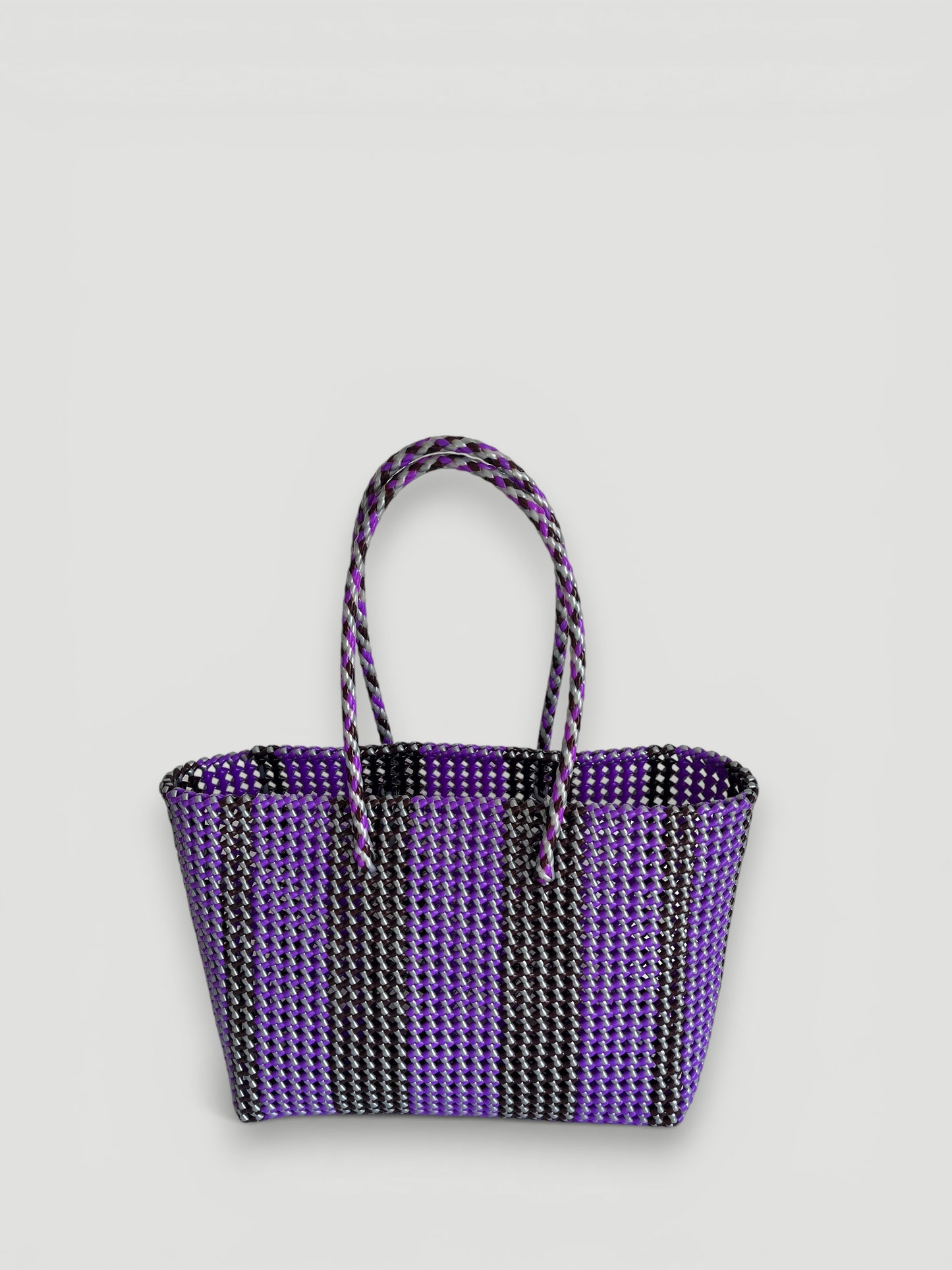 N°261L bis - SAC PANIER TRESSÉ  MAIN - GRAND - multicolors