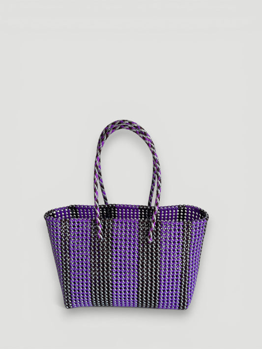 N°261L bis - SAC PANIER TRESSÉ  MAIN - GRAND - multicolors