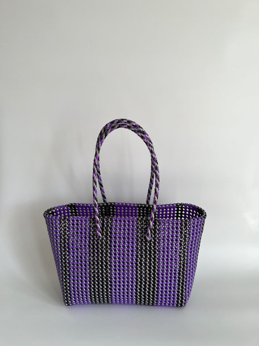 N°261L bis - SAC PANIER TRESSÉ  MAIN - GRAND - multicolors