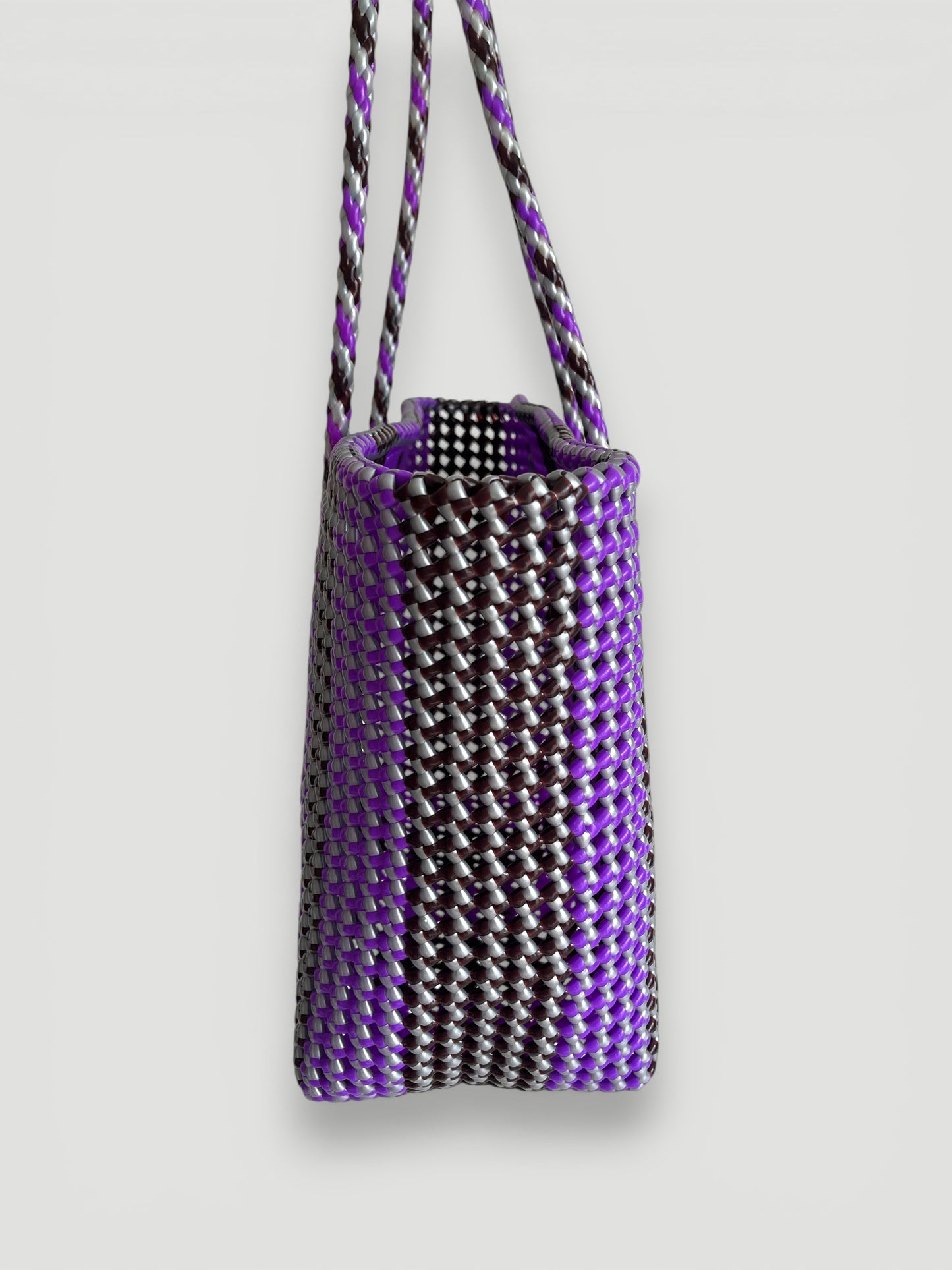 N°261L bis - SAC PANIER TRESSÉ  MAIN - GRAND - multicolors