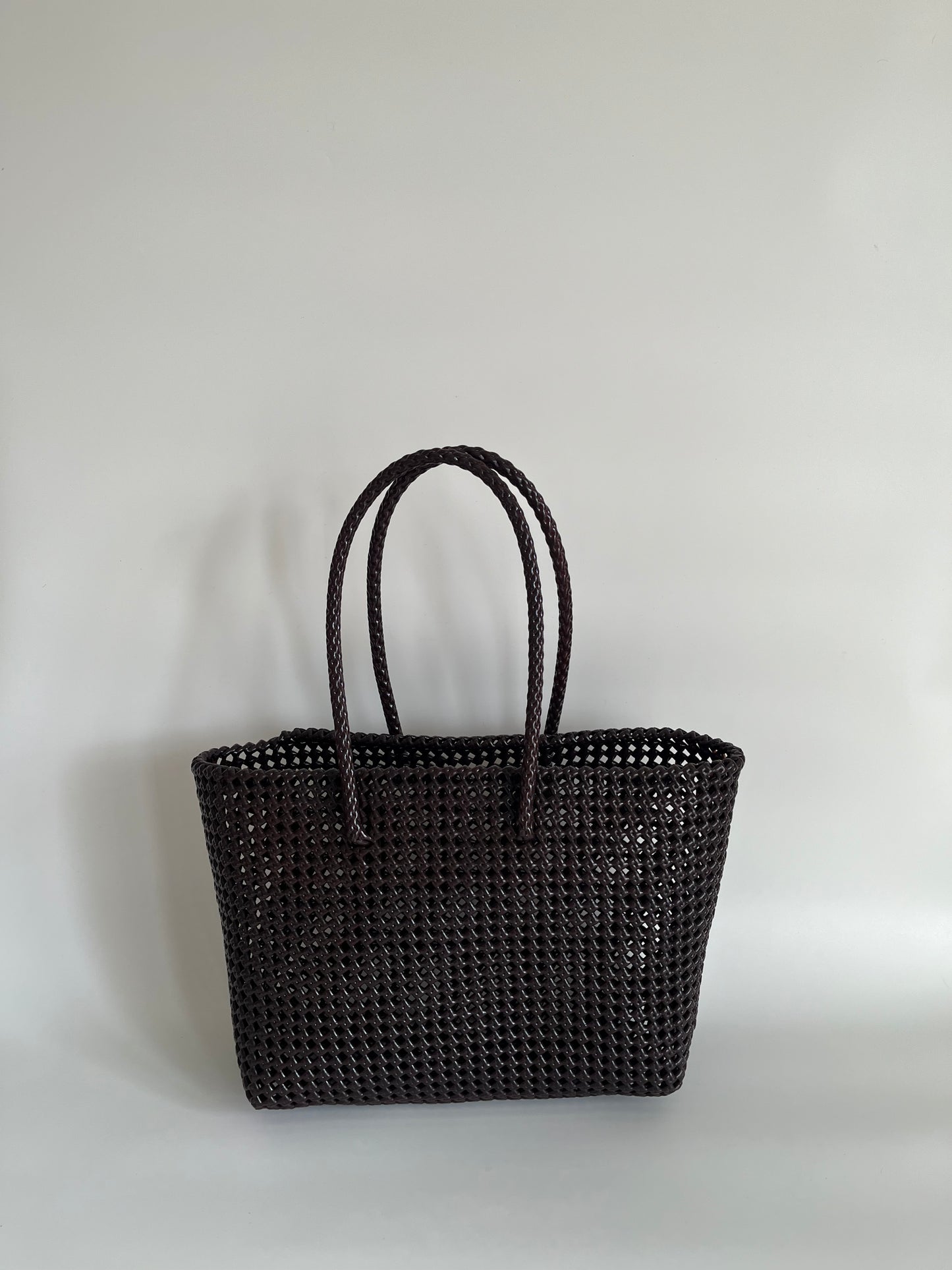 N°266L - SAC PANIER TRESSÉ MAIN - GRAND - marron