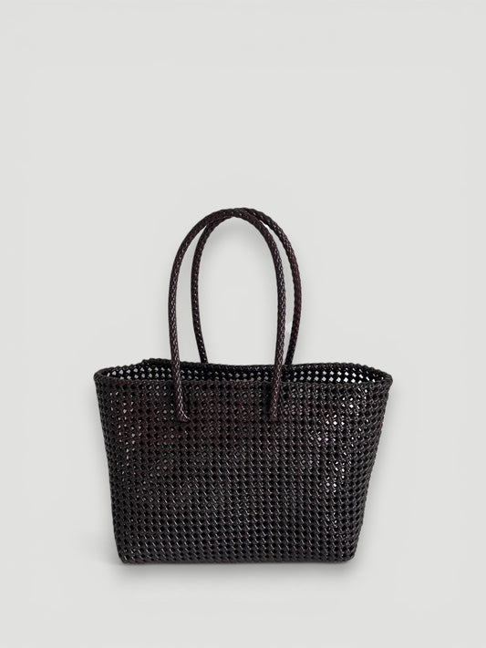 N°266L - SAC PANIER TRESSÉ MAIN - GRAND - marron
