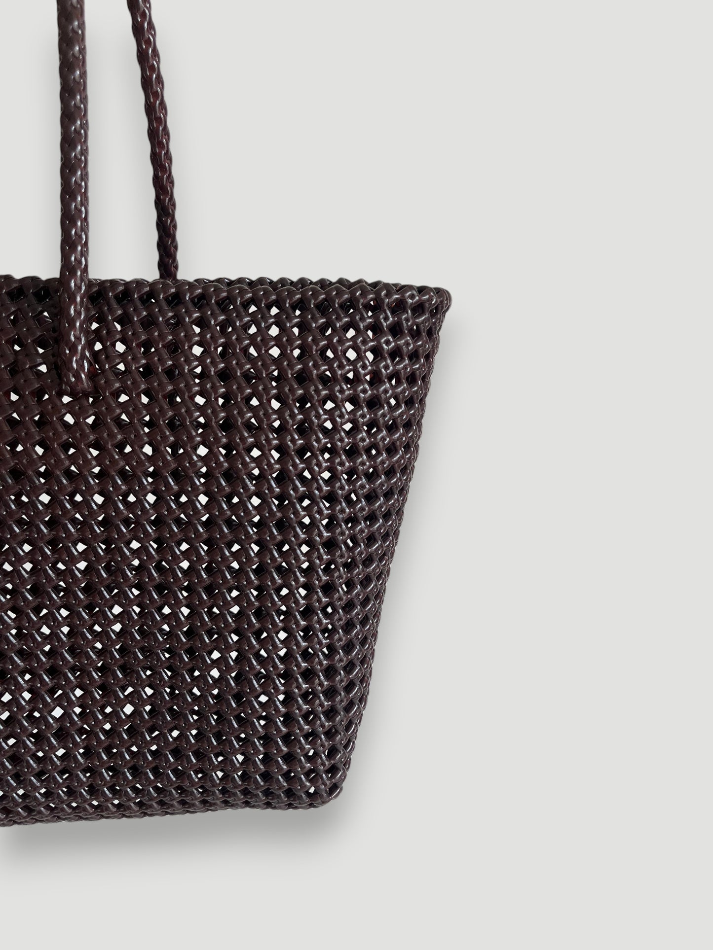 N°266L - SAC PANIER TRESSÉ MAIN - GRAND - marron