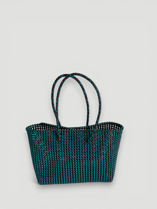 N°306L - SAC PANIER TRESSÉ MAIN - GRAND - multicolors
