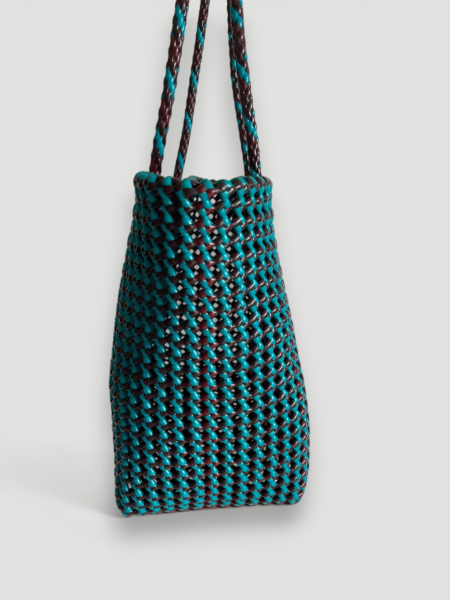 N°306L - SAC PANIER TRESSÉ MAIN - GRAND - multicolors