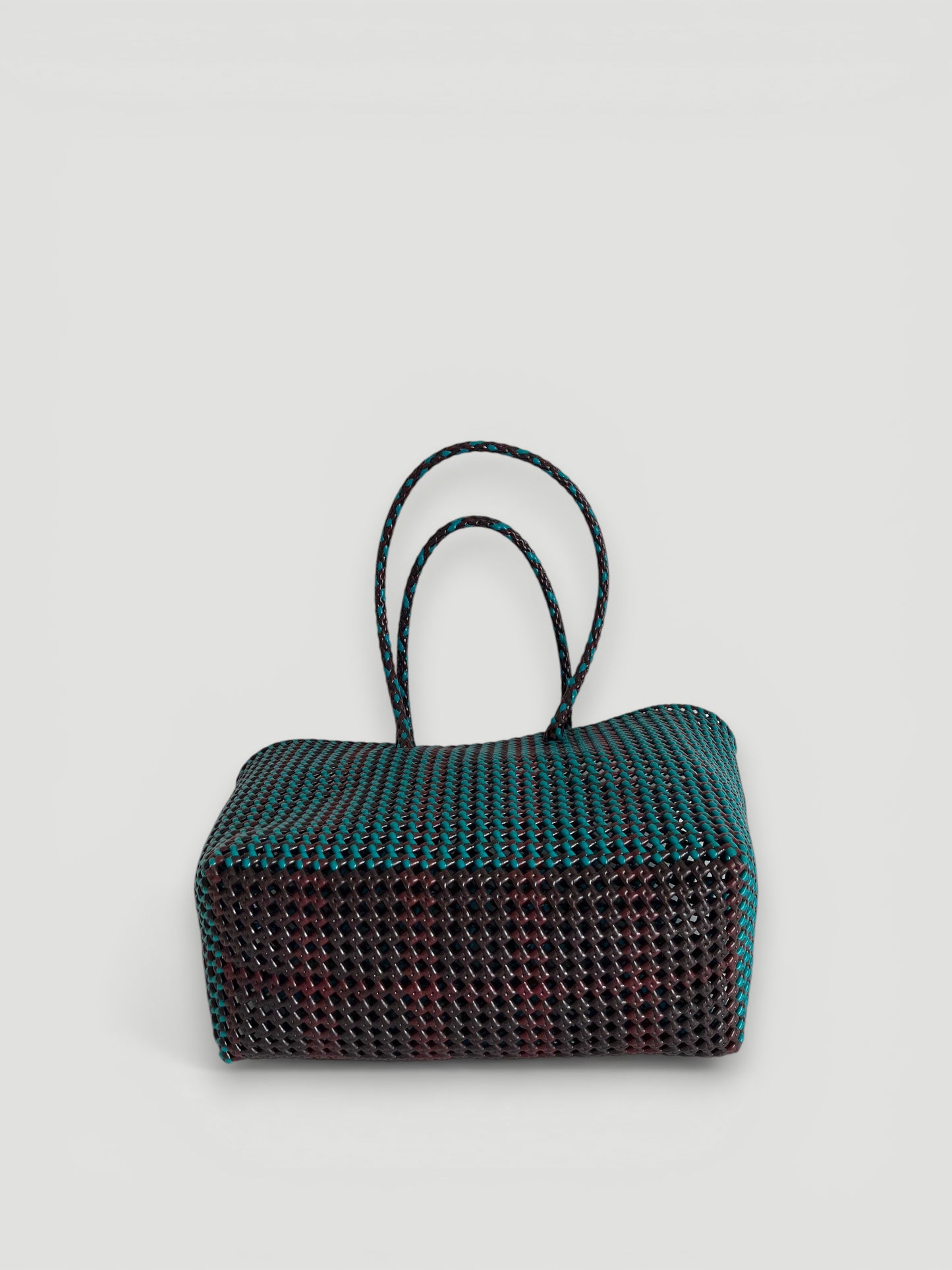 N°306L - SAC PANIER TRESSÉ MAIN - GRAND - multicolors