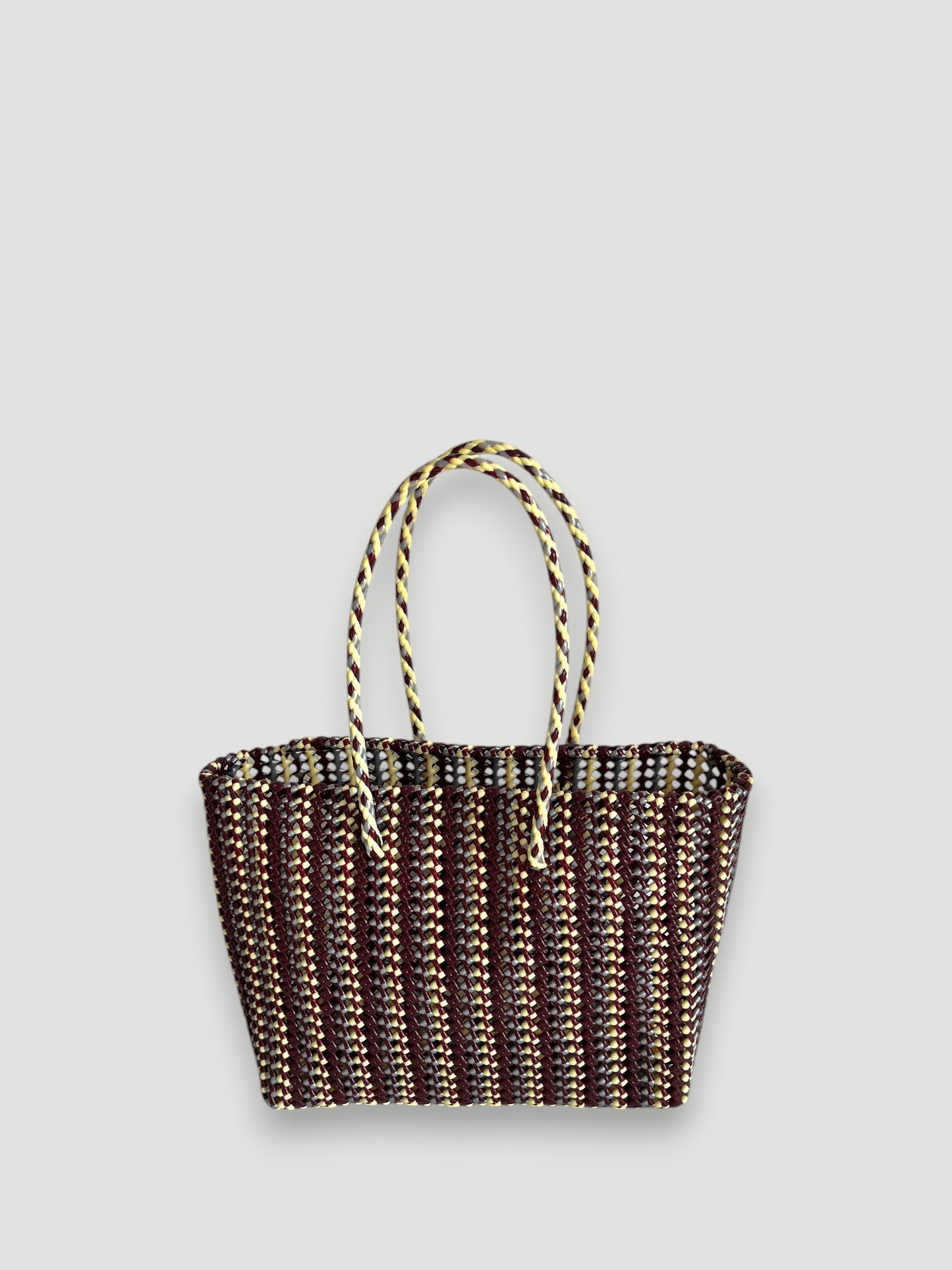 N°302L - SAC PANIER TRESSÉ MAIN - GRAND - multicolors