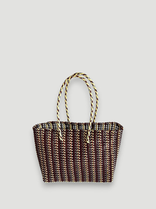 N°302L - SAC PANIER TRESSÉ MAIN - GRAND - multicolors