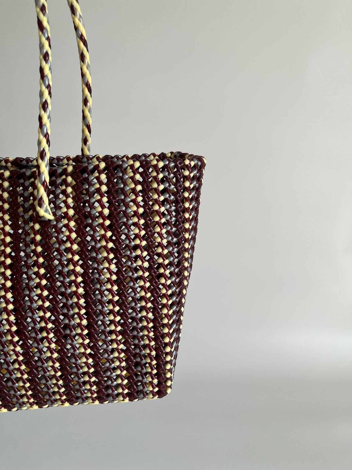 N°302L - SAC PANIER TRESSÉ MAIN - GRAND - multicolors