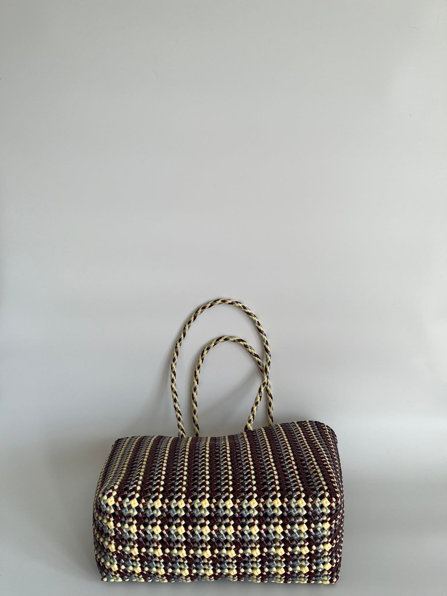 N°302L - SAC PANIER TRESSÉ MAIN - GRAND - multicolors