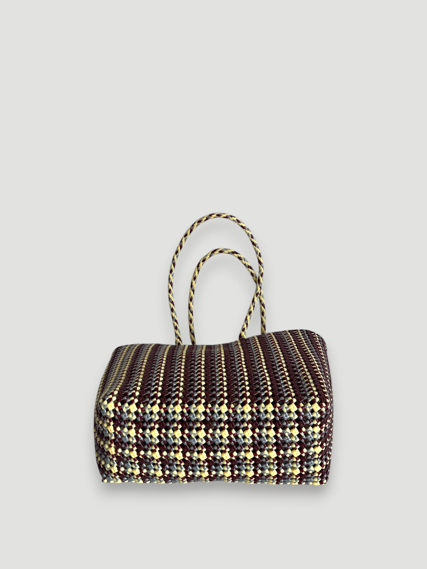 N°302L - SAC PANIER TRESSÉ MAIN - GRAND - multicolors