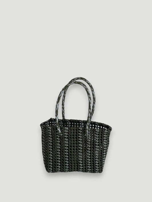 No. 255S - Hand-braided basket bag - small - multicoloured