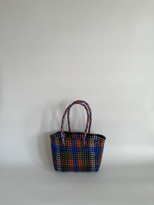 N°507S - SAC PANIER TRESSÉ MAIN - PETIT - multicolors