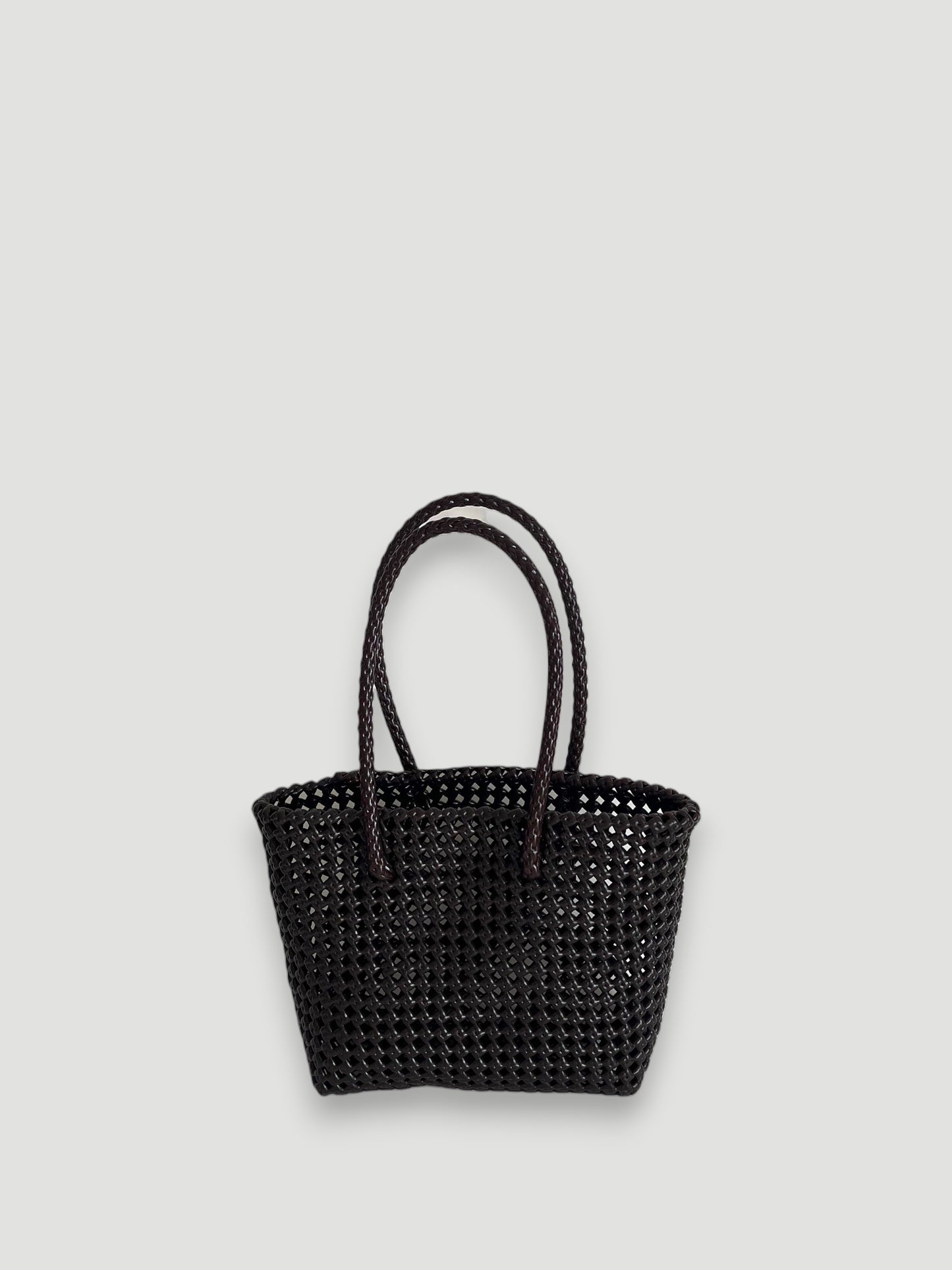 N°266S - SAC PANIER TRESSÉ MAIN - PETIT - marron